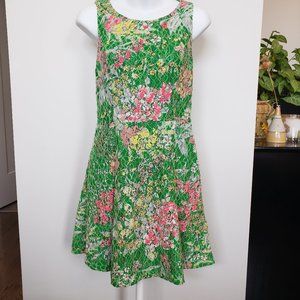 Maeve Fit & Flare Green Lace Dress with Sequins